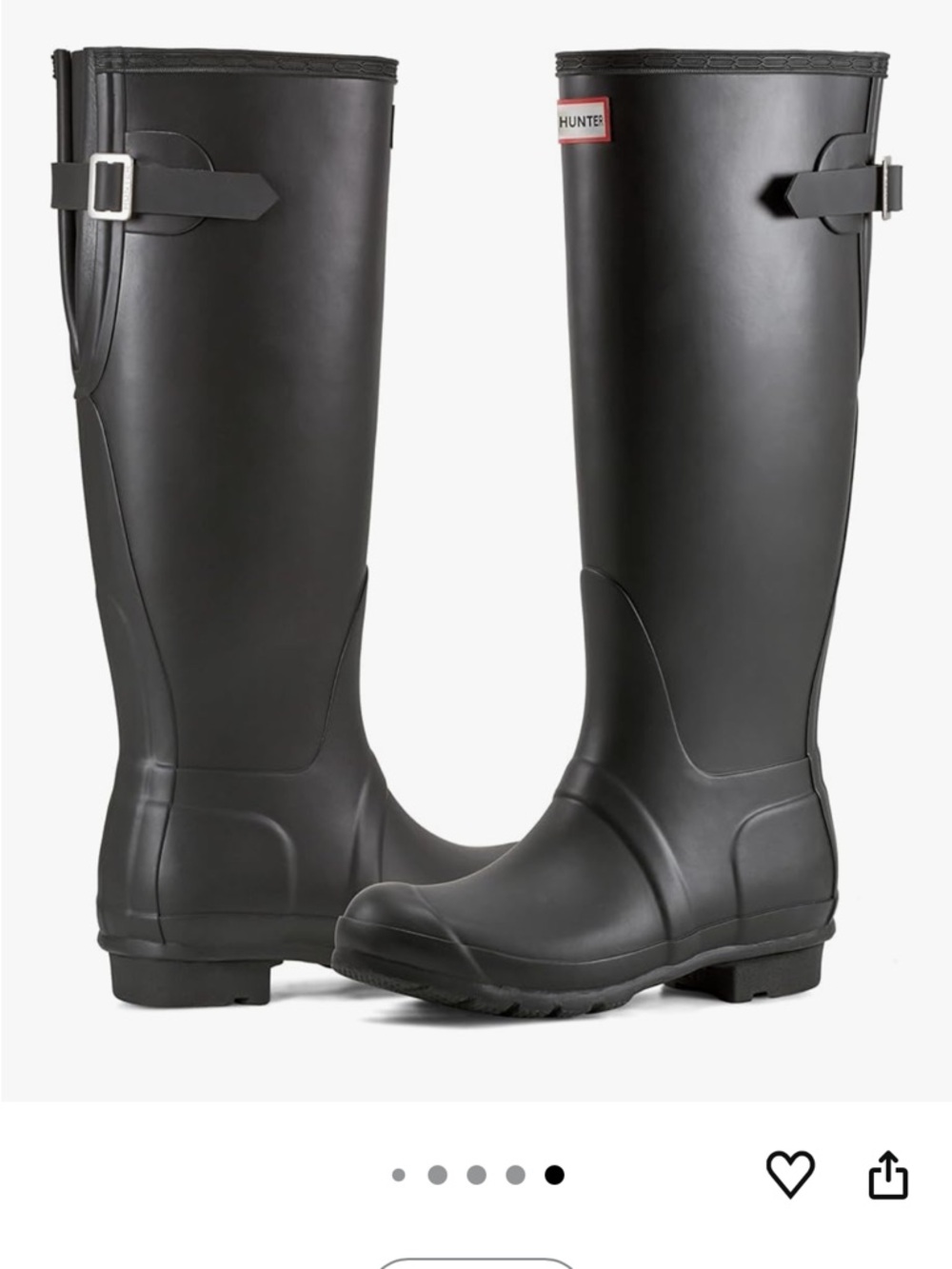 Hunter Tall Matte Black Waterproof Rain Boots - Picture 1 of 2